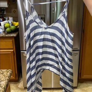 Blue & white striped top